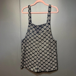 Earthbound Black Overall Jumper with Gold and Silver Daisy Print‎